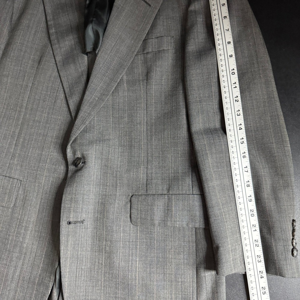 Palm Beach Suit Mens 40R 31x30 Grey Pinstripe Vintage 2-Piece Wool Blend USA - Picture 6 of 13